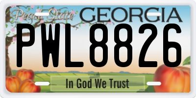 GA license plate PWL8826