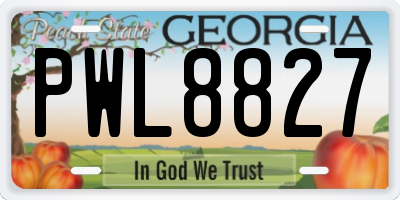 GA license plate PWL8827