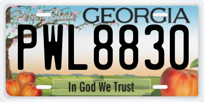GA license plate PWL8830