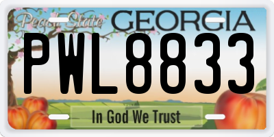GA license plate PWL8833