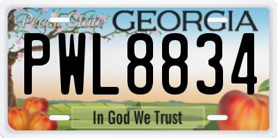 GA license plate PWL8834