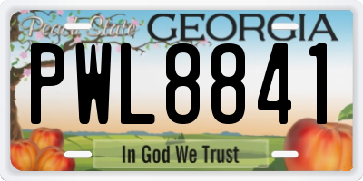 GA license plate PWL8841
