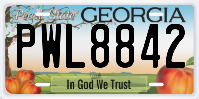 GA license plate PWL8842