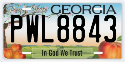 GA license plate PWL8843