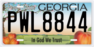 GA license plate PWL8844