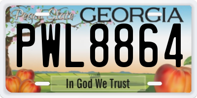 GA license plate PWL8864