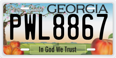 GA license plate PWL8867