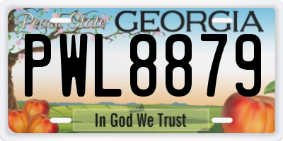 GA license plate PWL8879