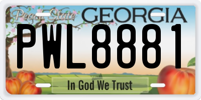 GA license plate PWL8881