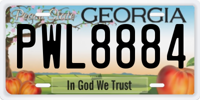 GA license plate PWL8884