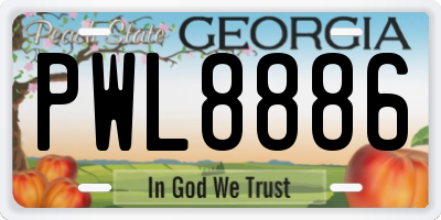 GA license plate PWL8886