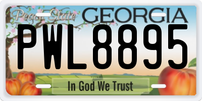 GA license plate PWL8895