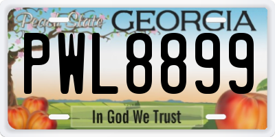 GA license plate PWL8899