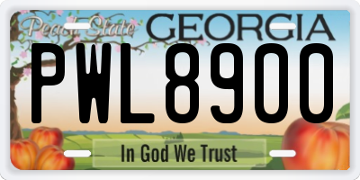 GA license plate PWL8900