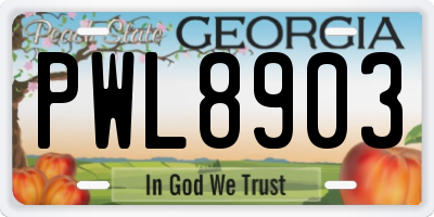 GA license plate PWL8903