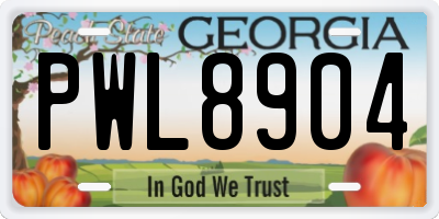 GA license plate PWL8904