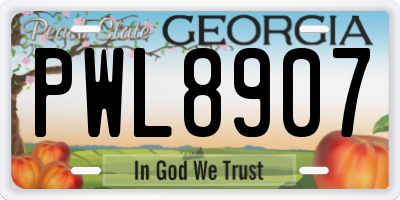 GA license plate PWL8907