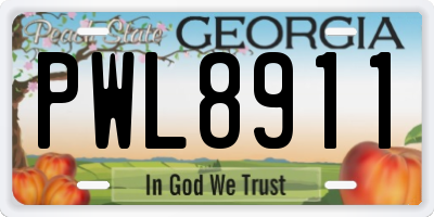 GA license plate PWL8911