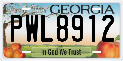GA license plate PWL8912