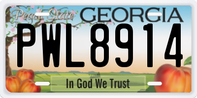 GA license plate PWL8914