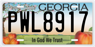GA license plate PWL8917