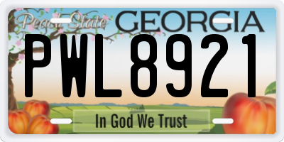 GA license plate PWL8921