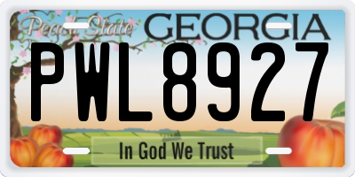 GA license plate PWL8927