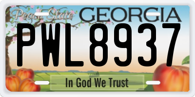 GA license plate PWL8937