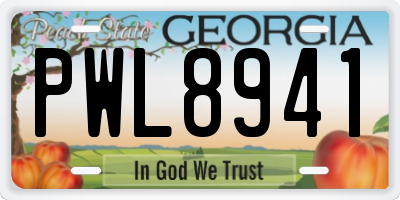 GA license plate PWL8941