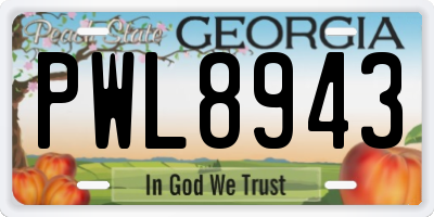 GA license plate PWL8943