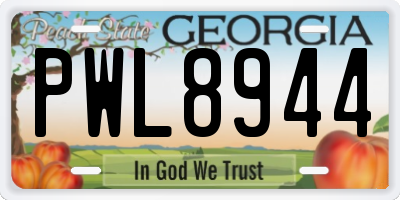 GA license plate PWL8944
