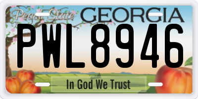 GA license plate PWL8946