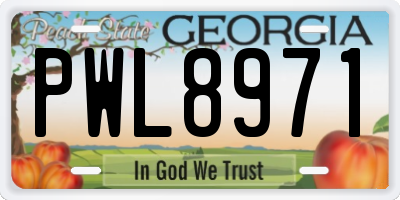 GA license plate PWL8971