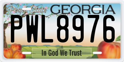 GA license plate PWL8976