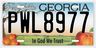 GA license plate PWL8977
