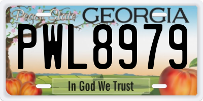 GA license plate PWL8979