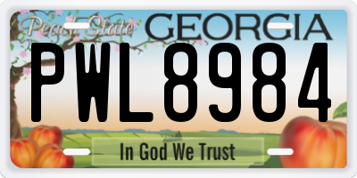GA license plate PWL8984