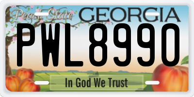 GA license plate PWL8990
