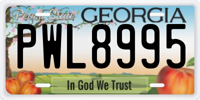 GA license plate PWL8995