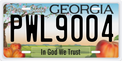 GA license plate PWL9004