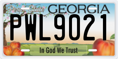 GA license plate PWL9021