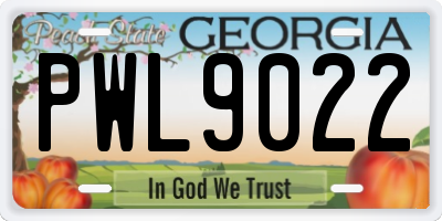 GA license plate PWL9022
