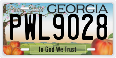GA license plate PWL9028