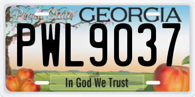 GA license plate PWL9037