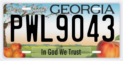 GA license plate PWL9043