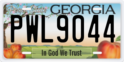 GA license plate PWL9044