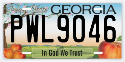 GA license plate PWL9046