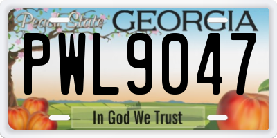 GA license plate PWL9047