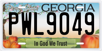 GA license plate PWL9049
