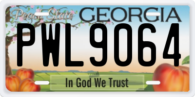 GA license plate PWL9064
